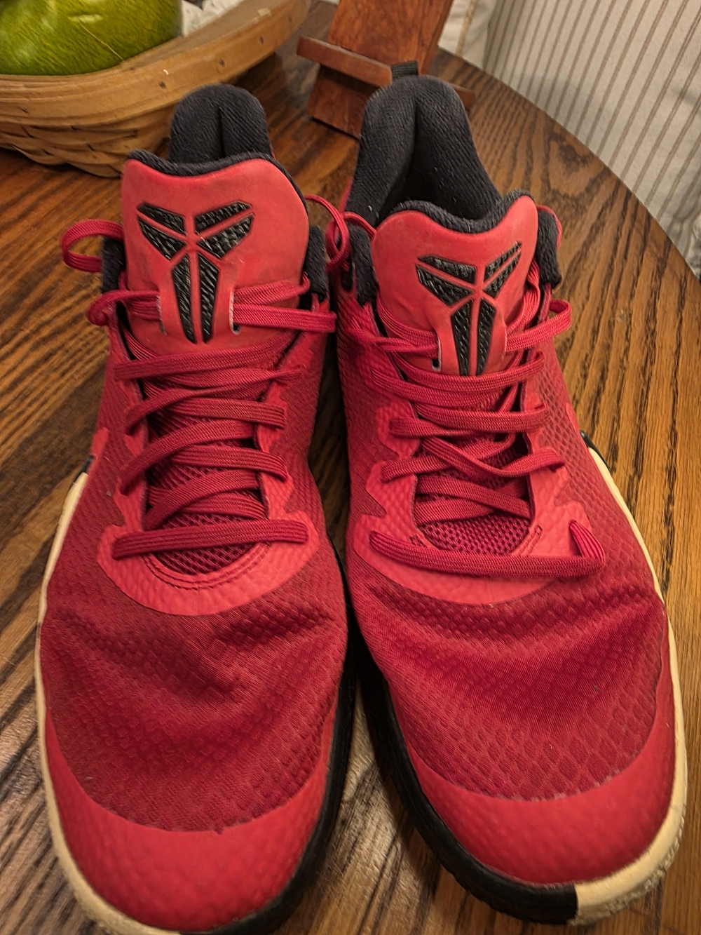 Men's Athletic Basketball Sneakers in Red with Black Trim